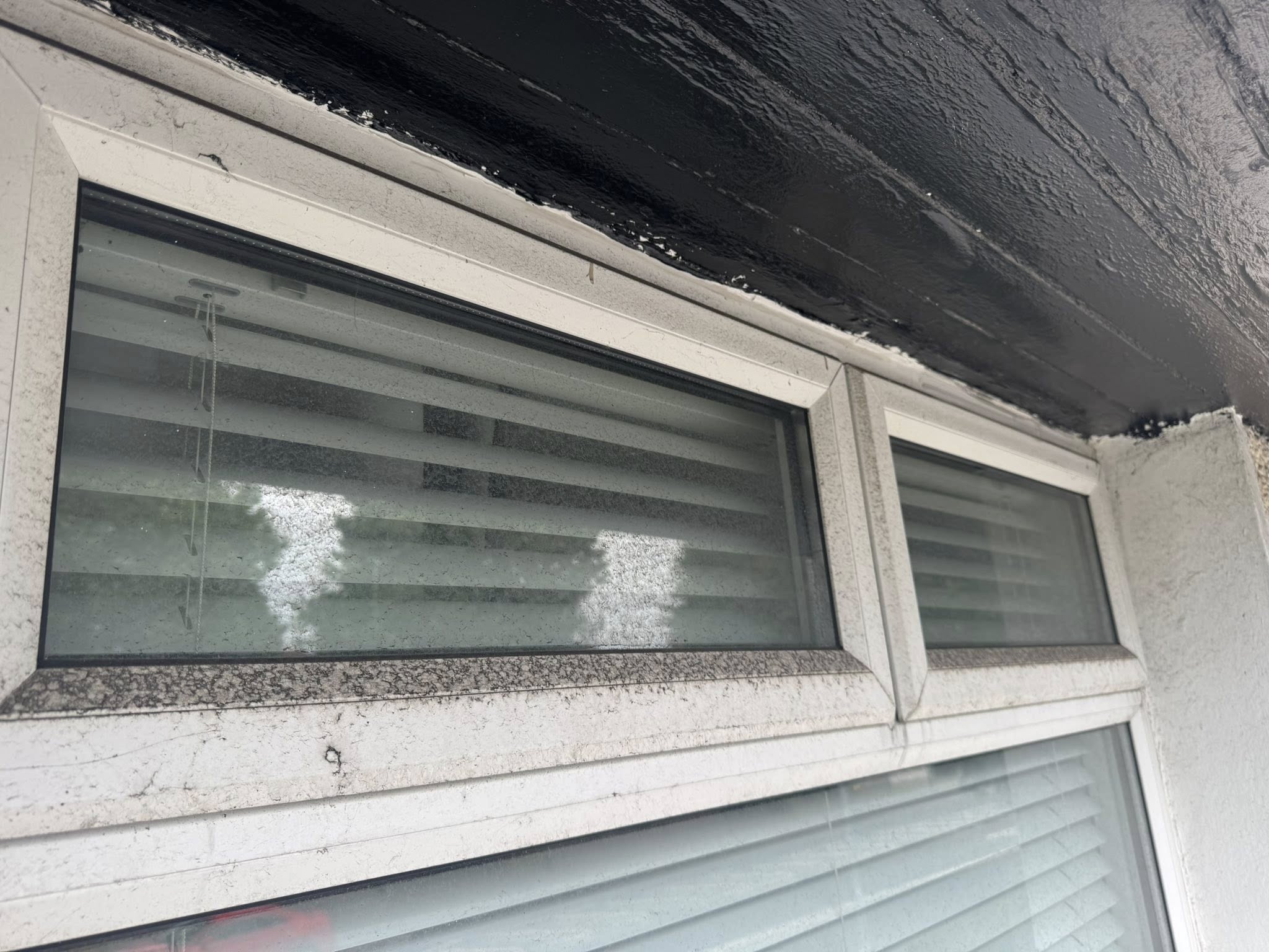 dirty PVC window before cleaning ninja cleaning services ni